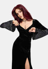 Joise Crushed Velour Wrap Front Midaxi Dress US 2