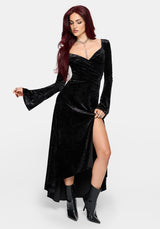 Joise Crushed Velour Wrap Front Midaxi Dress US 2