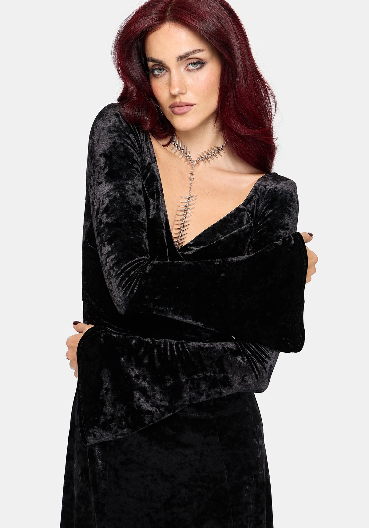 Joise Crushed Velour Wrap Front Midaxi Dress US 2