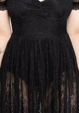 Velisse Lace Fixed Bodysuit Maxi Dress US 2