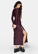 Delphine Asymmetric Lace-Up Shoulder Midaxi Dress