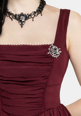 Sezora Rose Skull Brooch