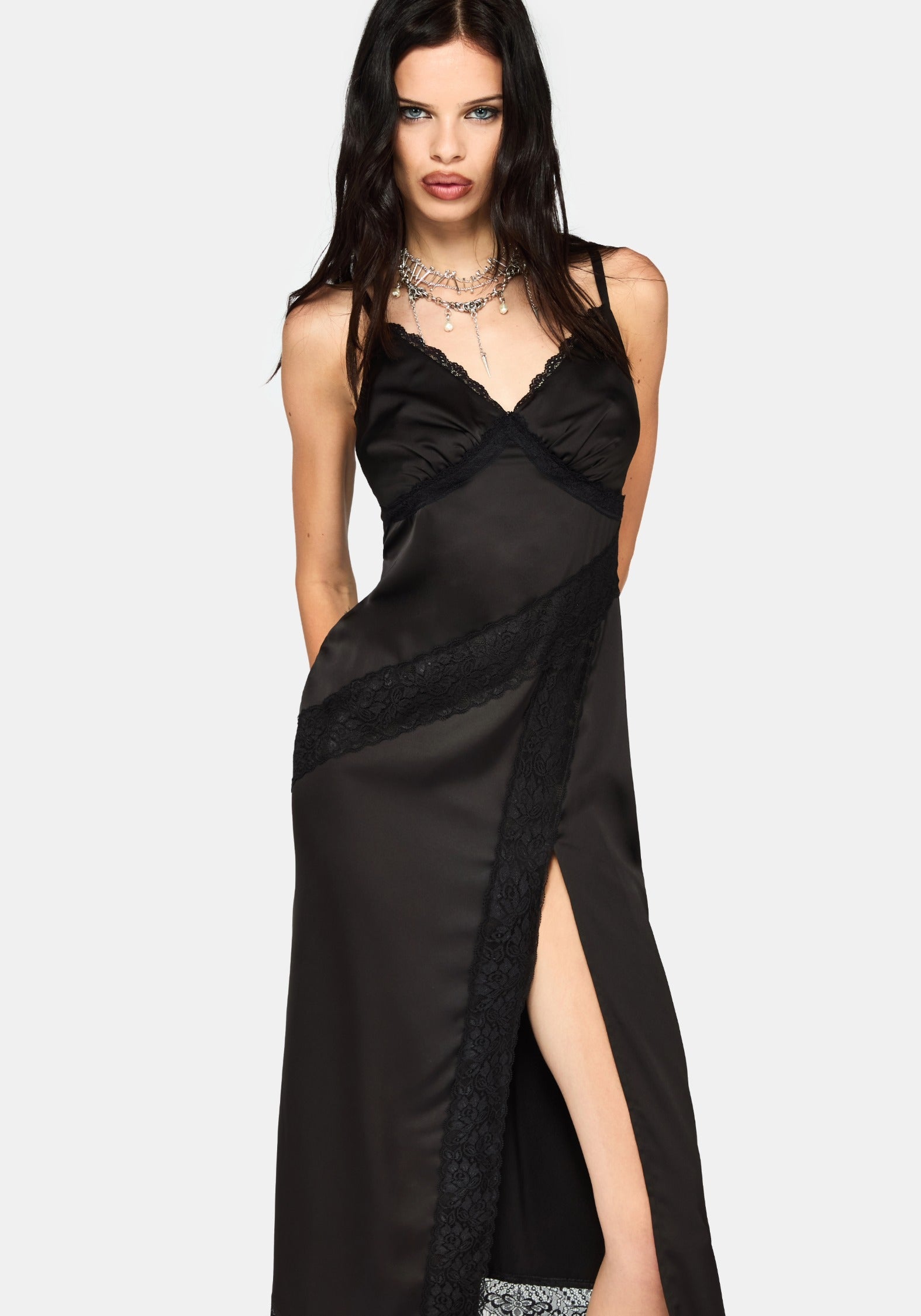 lace dress trim Satin Maxi Slip 100% Polyester Hand wash cold / Line dry Siren's Song Dress Pre-order /