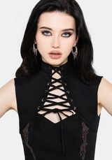 Vixelle Lace Up Front Cutout Mini Dress US 2