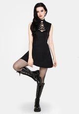 Vixelle Lace Up Front Cutout Mini Dress US 2
