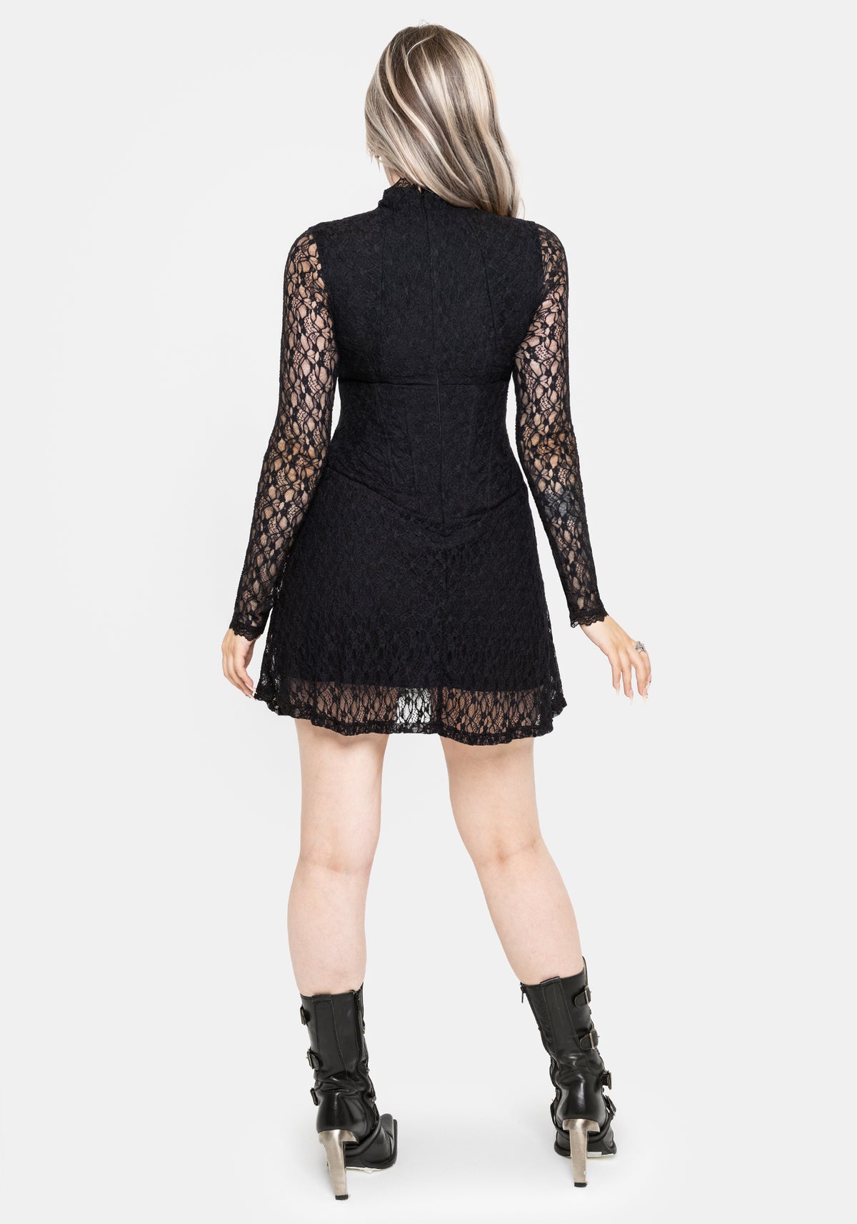 Amoura Boned Waist Corset Lace Mini Dress US 2