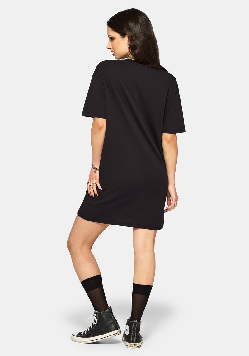 area t shirt dress AREA Crystal Bow V-Neck T-Shirt Dress