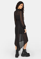 Eimhir Chiffon High-Low Midi Shirt Dress