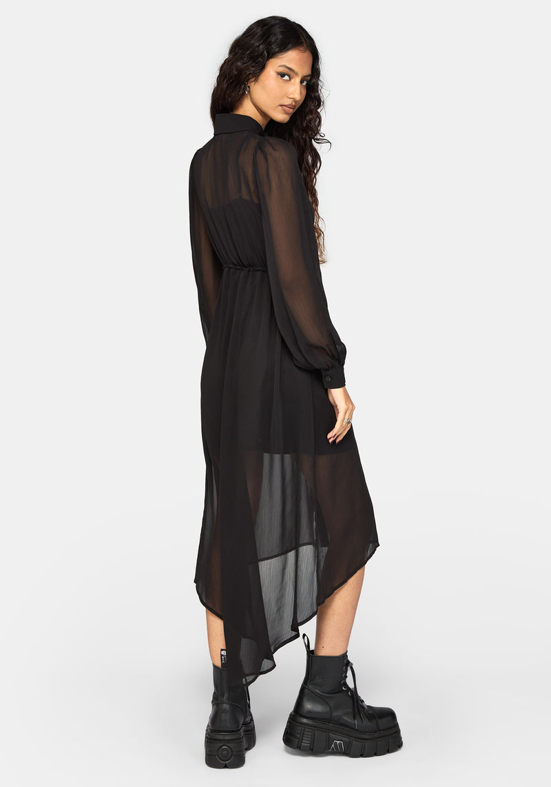 Eimhir Chiffon High-Low Midi Shirt Dress – Disturbia