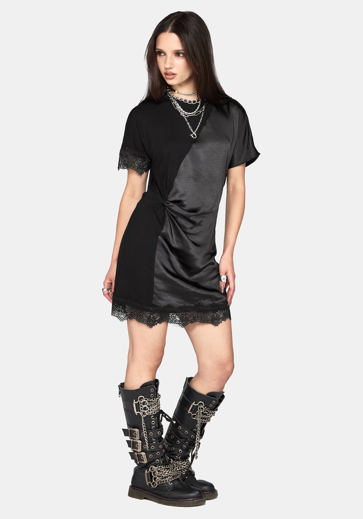 midi black halter neck dress Annita Crepe - lined.It is available in main image 1