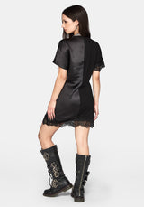 Allesandra Contrast Fabric Twist T-Shirt Dress