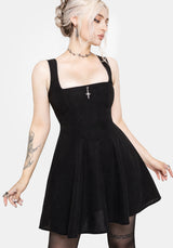 Blanket Stitch Baby Cord Mini Dress