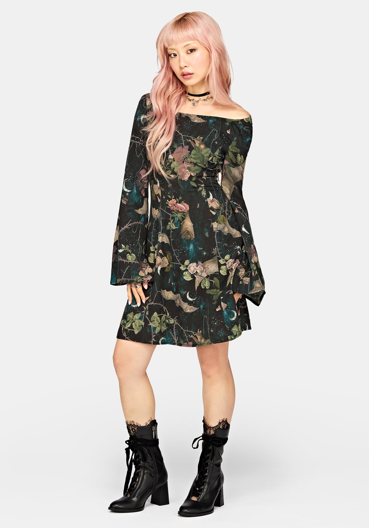 Atilla Print Cowl Neck Mini Dress