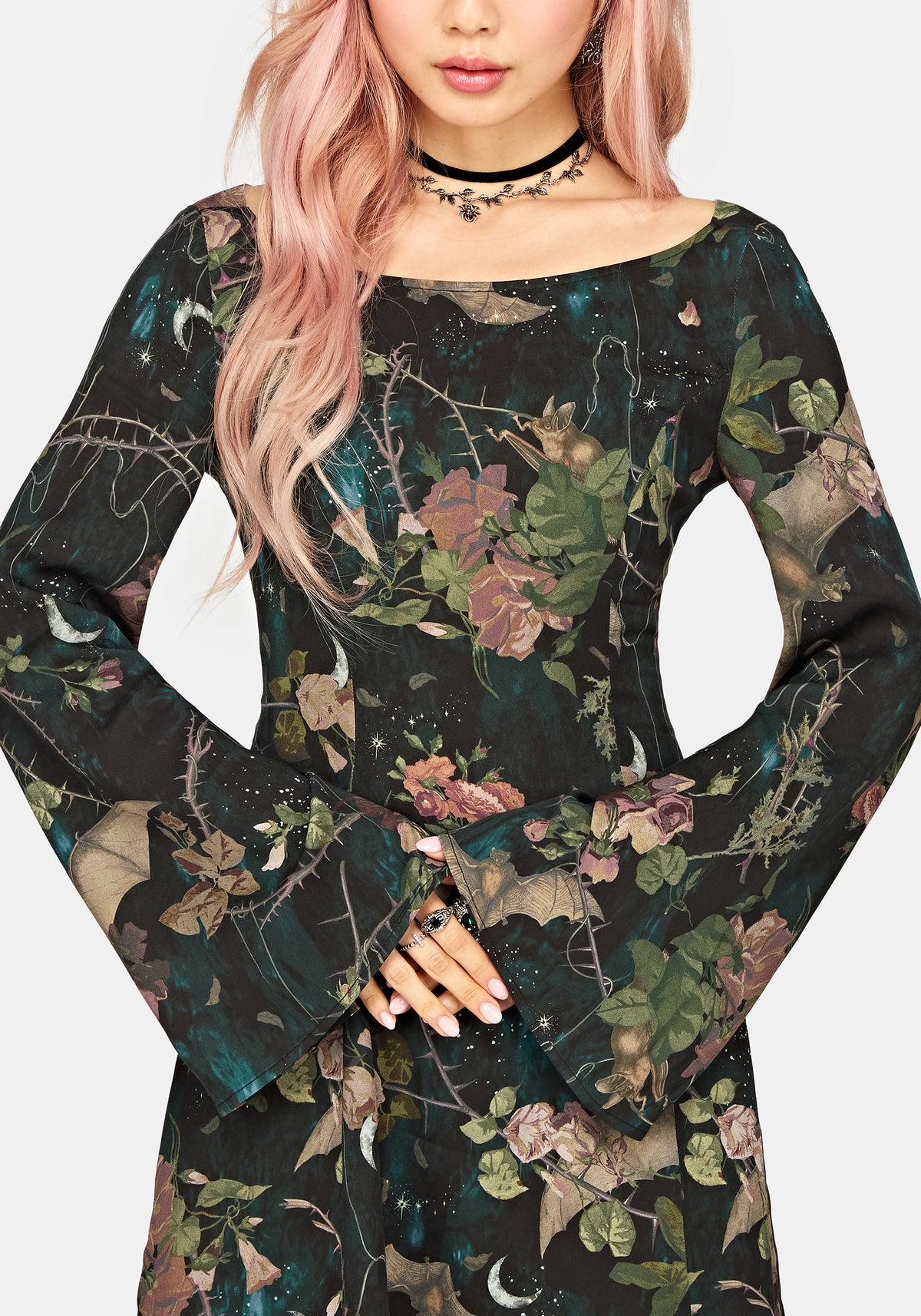 Atilla Print Cowl Neck Mini Dress