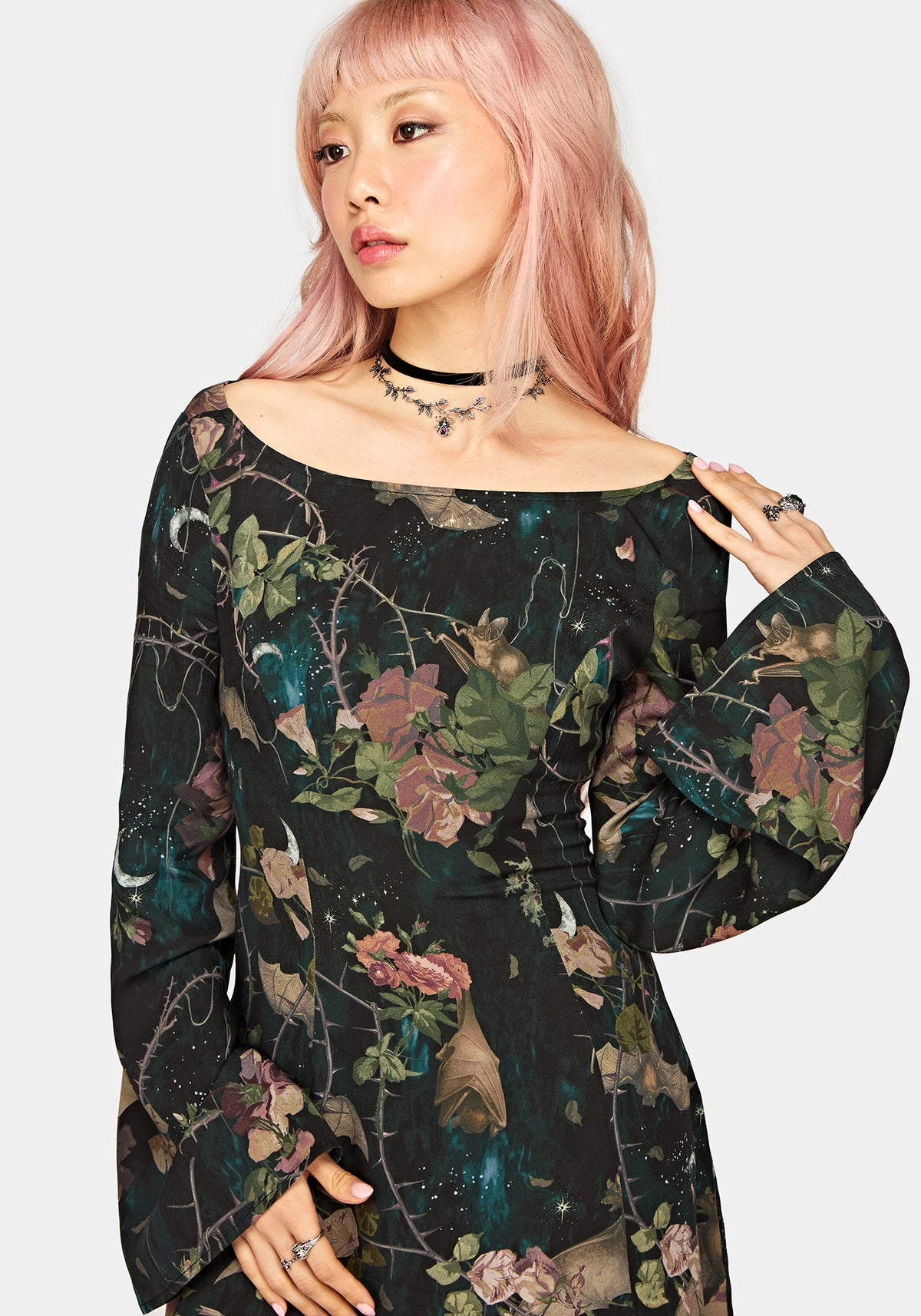 Atilla Print Cowl Neck Mini Dress