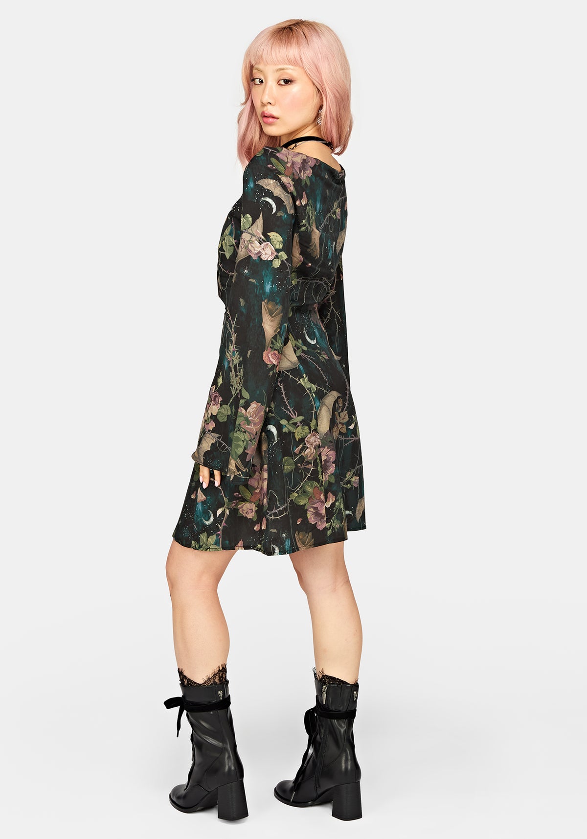 Atilla Print Cowl Neck Mini Dress
