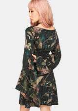 Atilla Print Cowl Neck Mini Dress