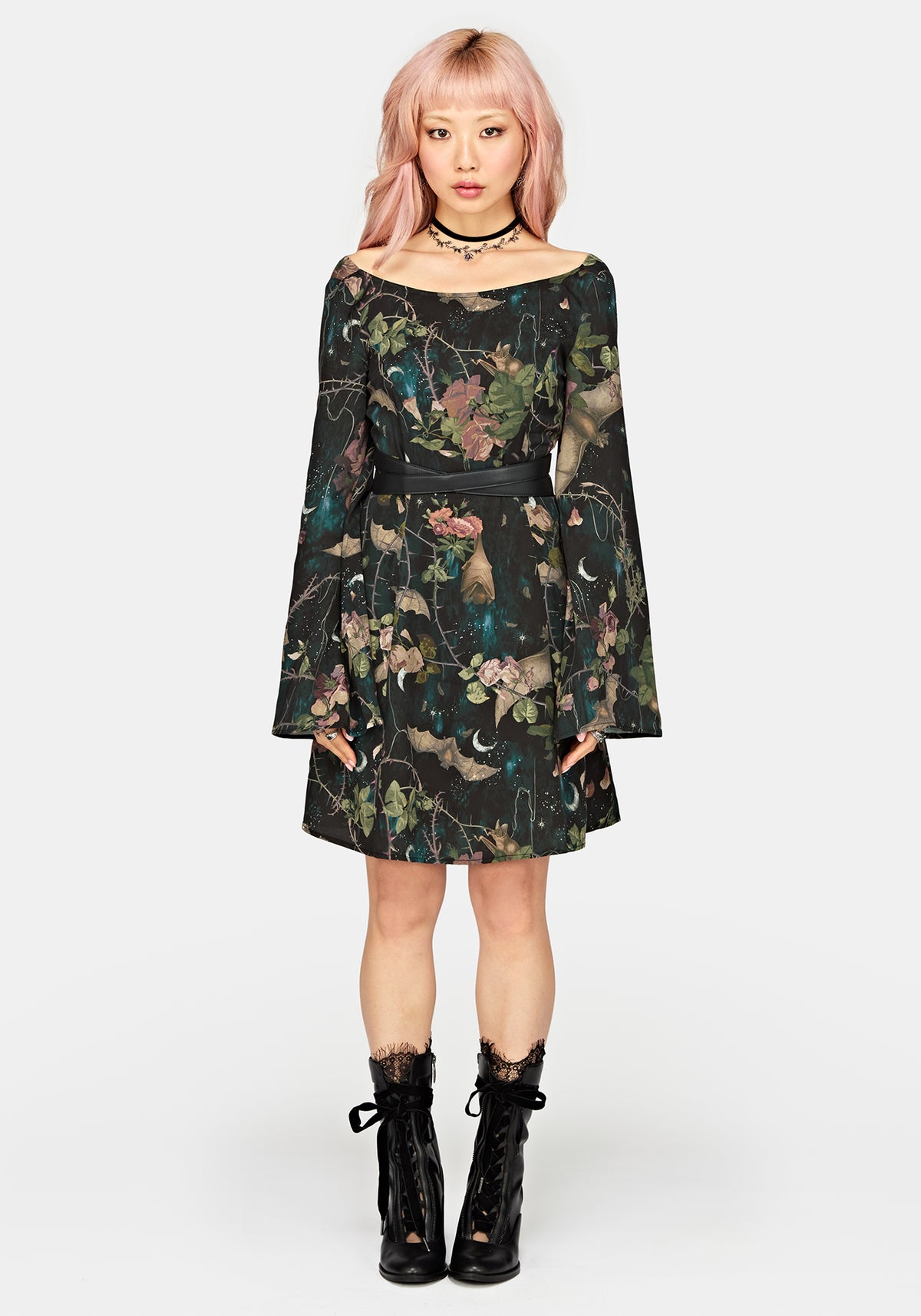 Atilla Print Cowl Neck Mini Dress
