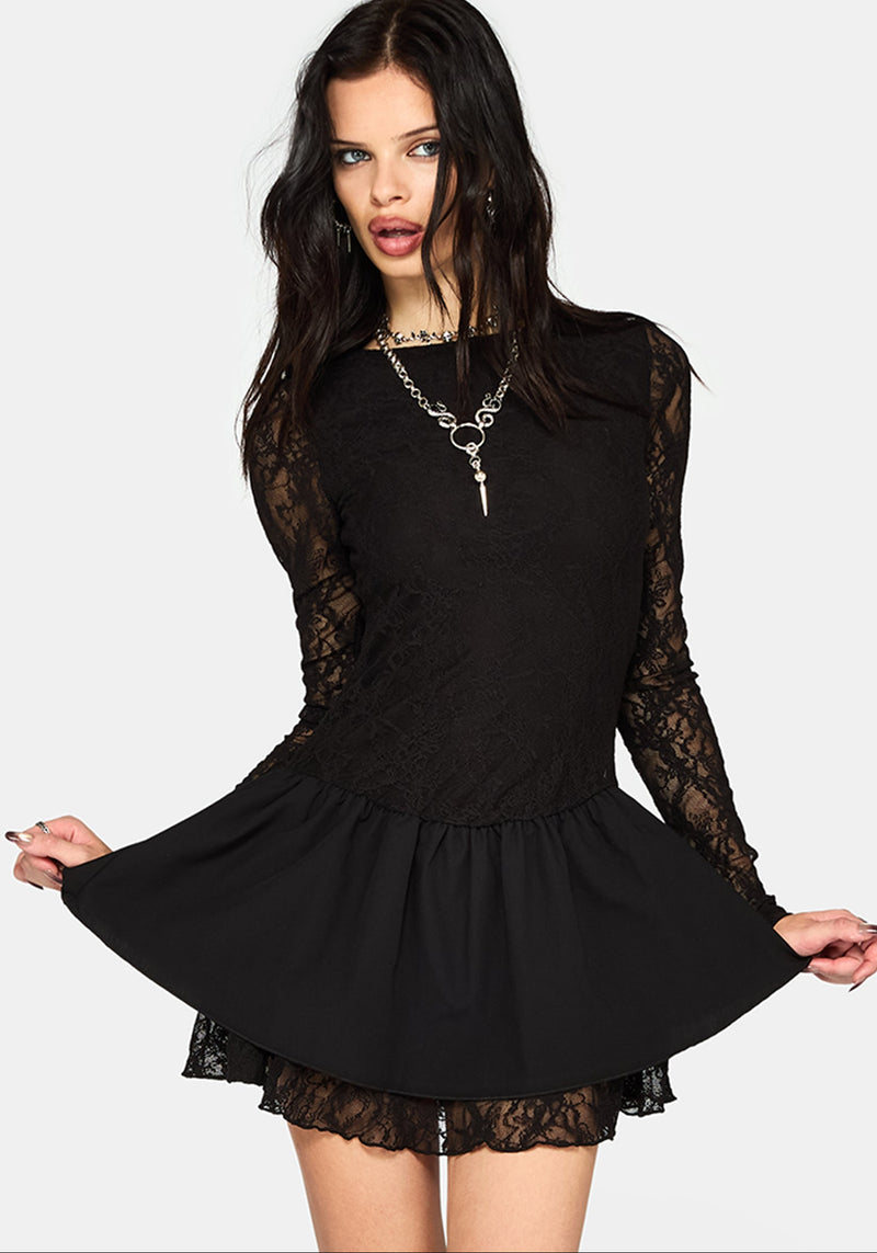 black bodysuit dress Erisda Lace Mini – Disturbia tested by real women Color Available:Black Crepe week0725_20250209 Buy ASPORA Women Black