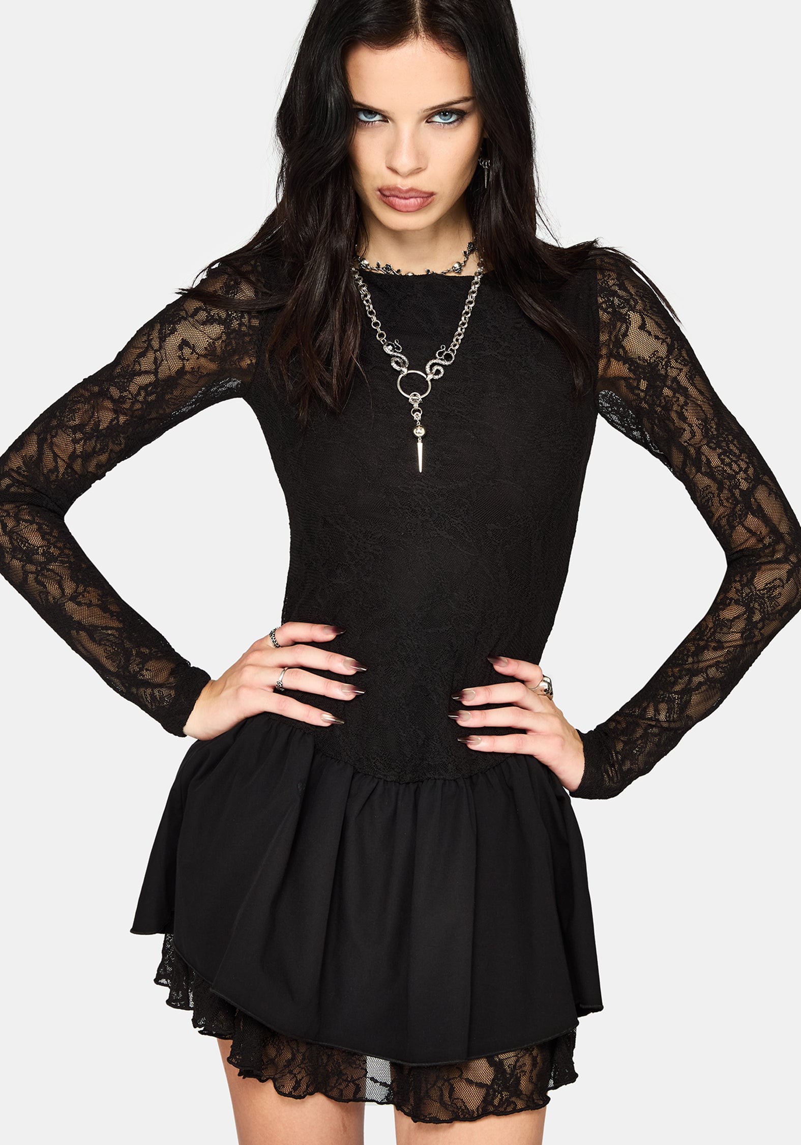 black lace bodysuit dress Lace Maxi Dress with Bodysuit