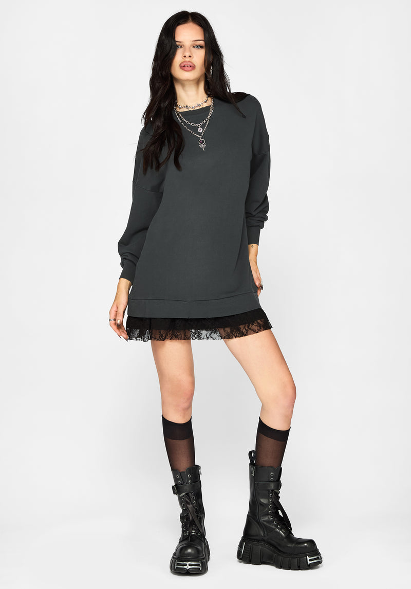 Erisda Lace Hem Sweater Dress – Disturbia