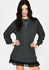 Erisda Lace Hem Sweater Dress