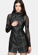 Lavinia Zipper Front PU Mini Dress