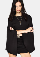 Leela Cape Ruched Mini Dress