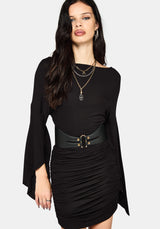 Leela Cape Ruched Mini Dress