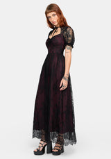 Velisse Lace Cut Out Maxi Dress - Purple