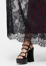 Velisse Lace Cut Out Maxi Dress - Purple