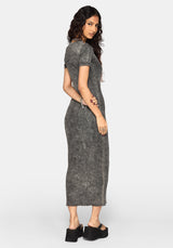 Stori Ribbed Short Sleeve Midi Dress