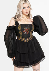 Lilet Boho Embroidered Corset Mini Dress US 2