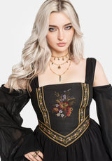 Lilet Boho Embroidered Corset Mini Dress US 2