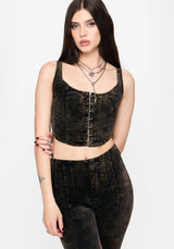 Reign Brushed Denim Corset Top
