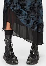 Disturbia x The Witcher Flocked Mesh Midaxi Dress