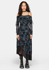 Disturbia x The Witcher Flocked Mesh Midaxi Dress