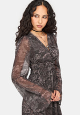 Disturbia x The Witcher Rivia Print Chiffon Midaxi Dress