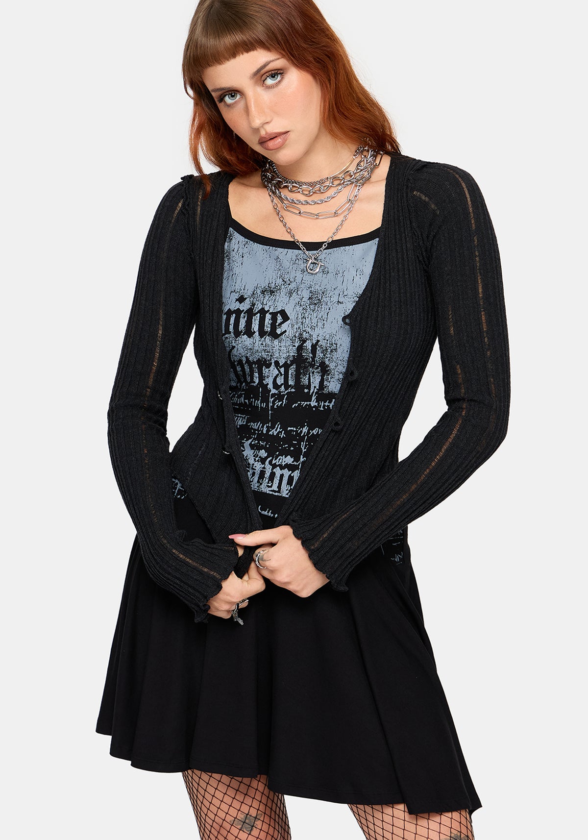 Zael Asymmetric Hem Graphic Cami Mini Dress