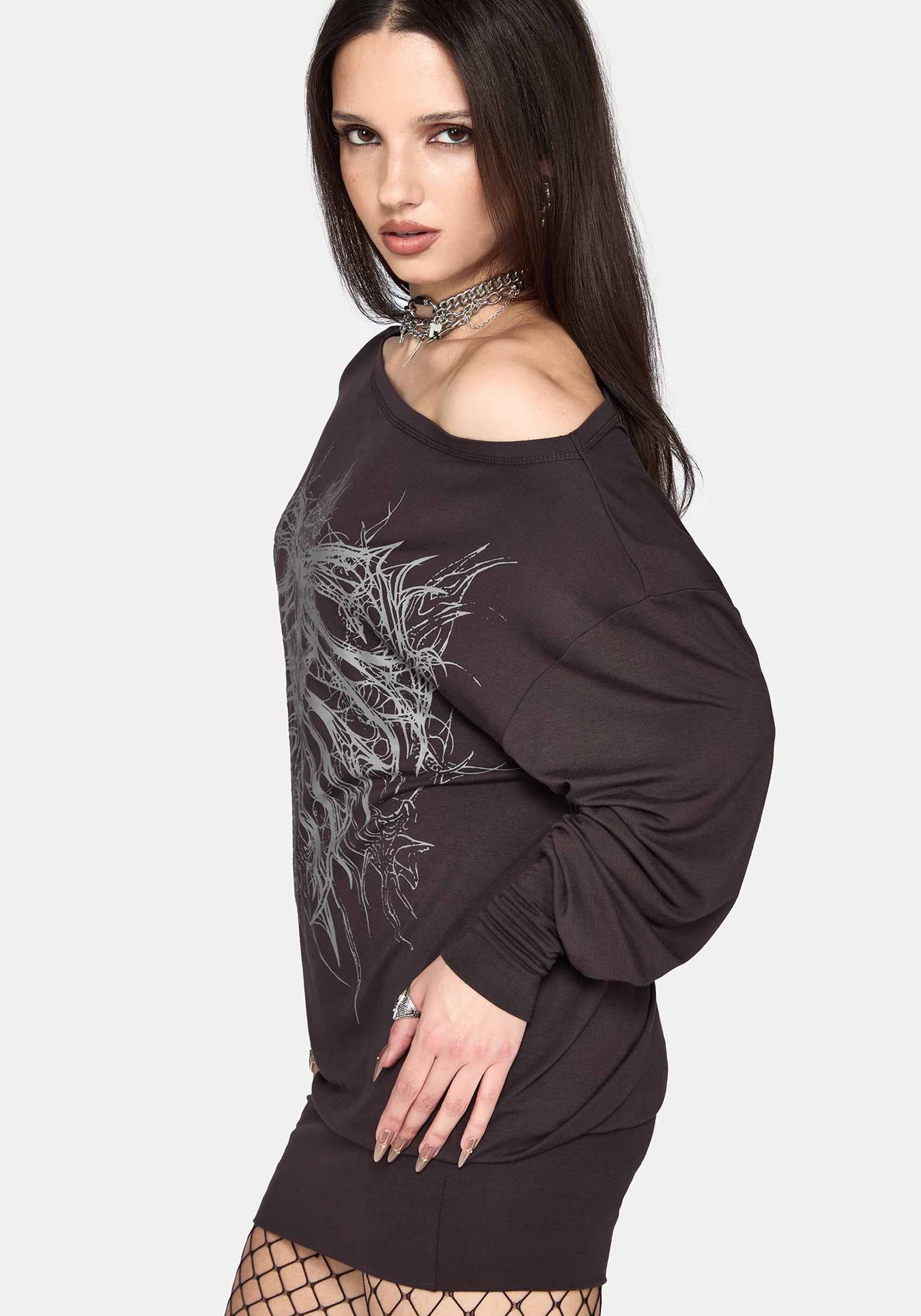 Nya Graphic Bodycon Skirt Mini Dress