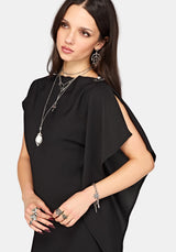 Orlina One-Shoulder Cape Mini Dress US 2