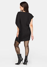 Orlina One-Shoulder Cape Mini Dress US 2