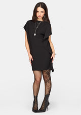 Orlina One-Shoulder Cape Mini Dress US 2