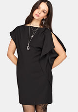 Orlina One-Shoulder Cape Mini Dress US 2
