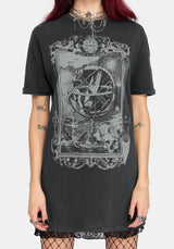 Ottilie Widow Lace Layer Graphic Tee Dress US 2