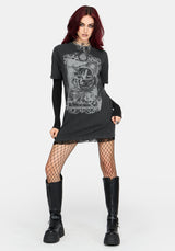Ottilie Widow Lace Layer Graphic Tee Dress US 2