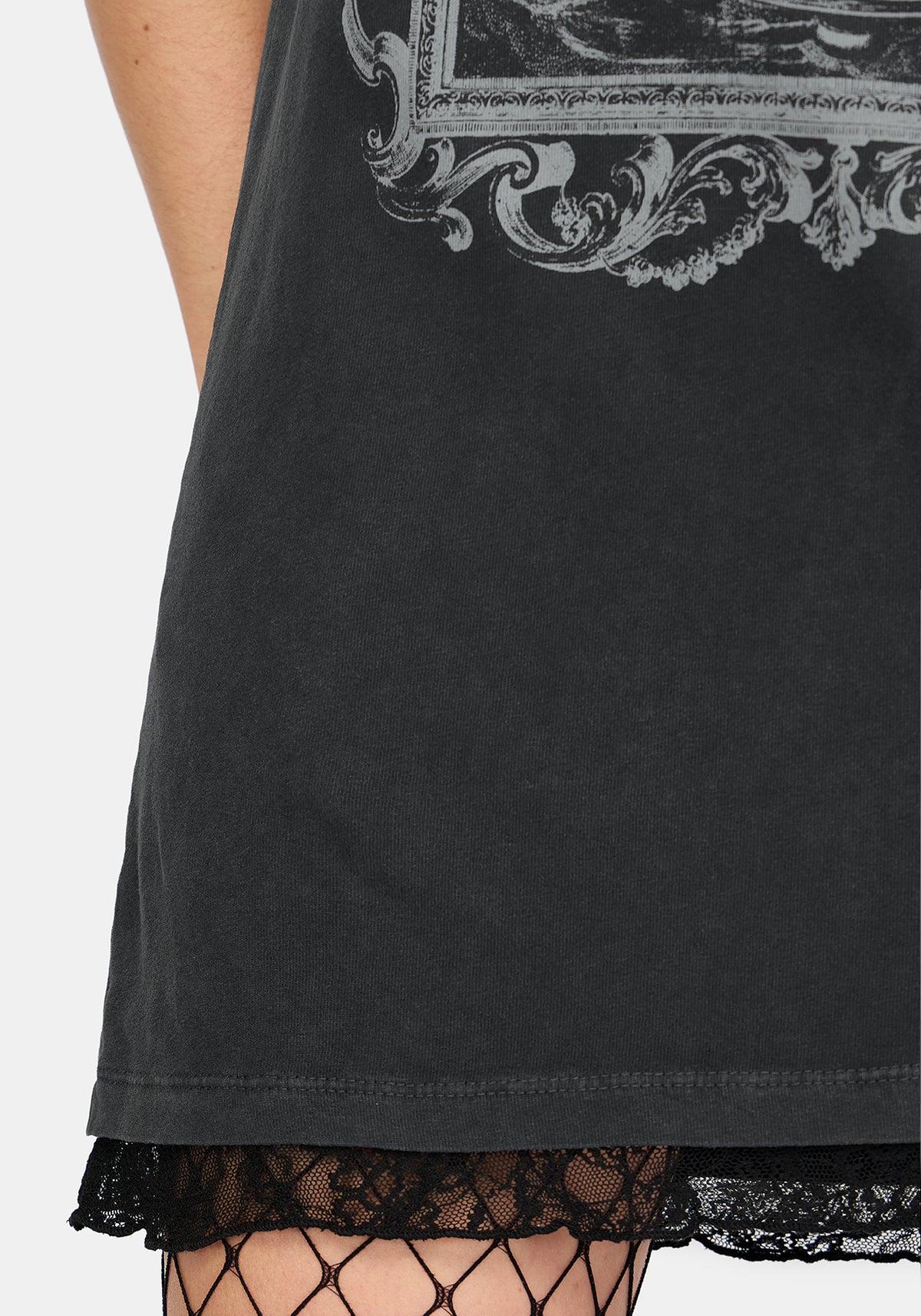 Ottilie Widow Lace Layer Graphic Tee Dress US 2