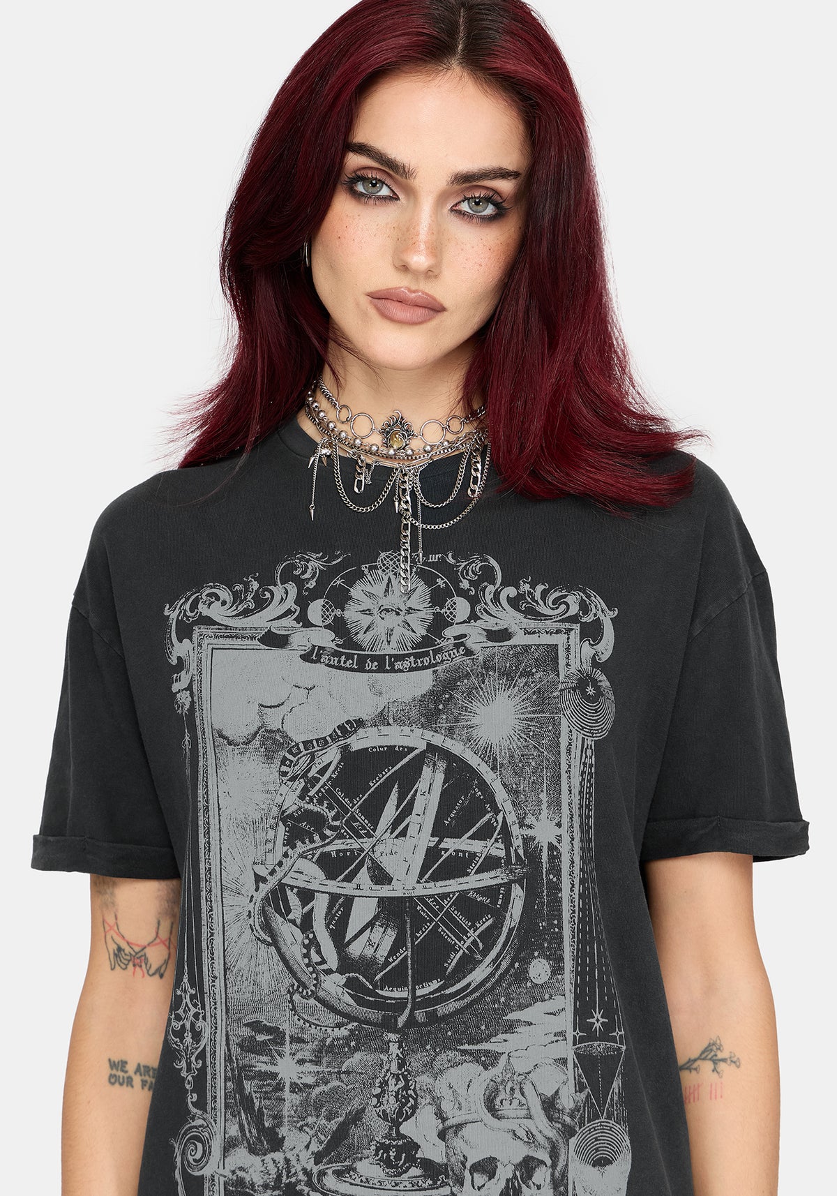 Ottilie Widow Lace Layer Graphic Tee Dress US 2