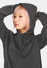Nerezza Oversized Distressed Hoodie Dress