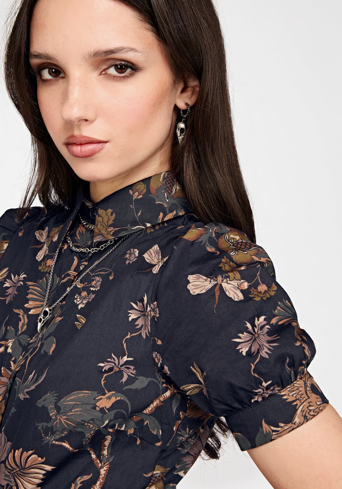 Poison Eden Midaxi Shirt Dress - Midnight